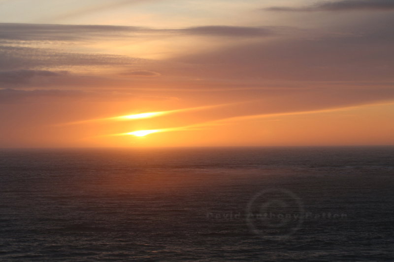 Photo on Canvas Sunset over Tusker Rock from Ogmore by Sea Wales