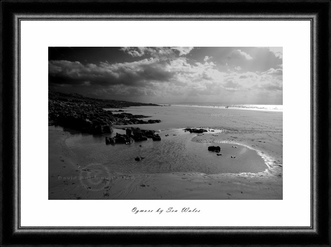 black and white photo of hardies bay in ogmore wales by david anthony batten