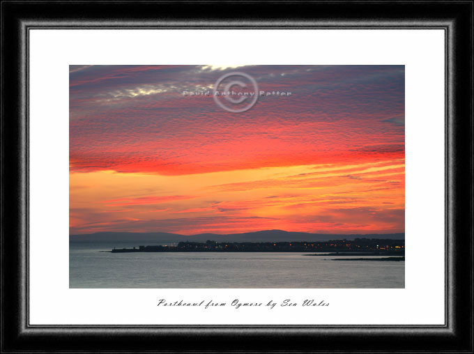 Marmalade sunset photo over Porthcawl Wales UK