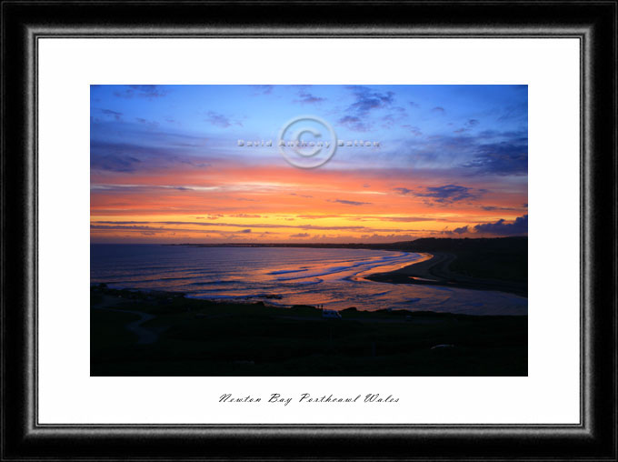 Marmalade sunset photo over Porthcawl Wales UK