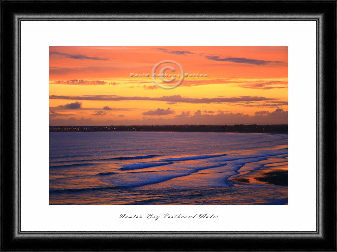 Marmalade sunset photo over Newton Bay