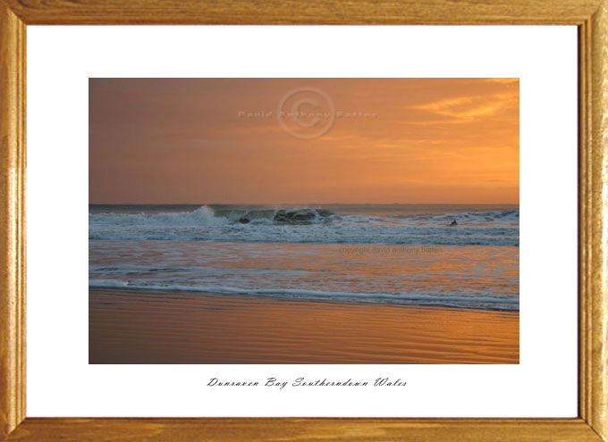 watery sunset photo at dunraven bay wales